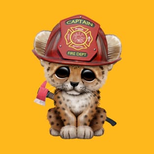 Cute Leopard Cub Firefighter T-Shirt