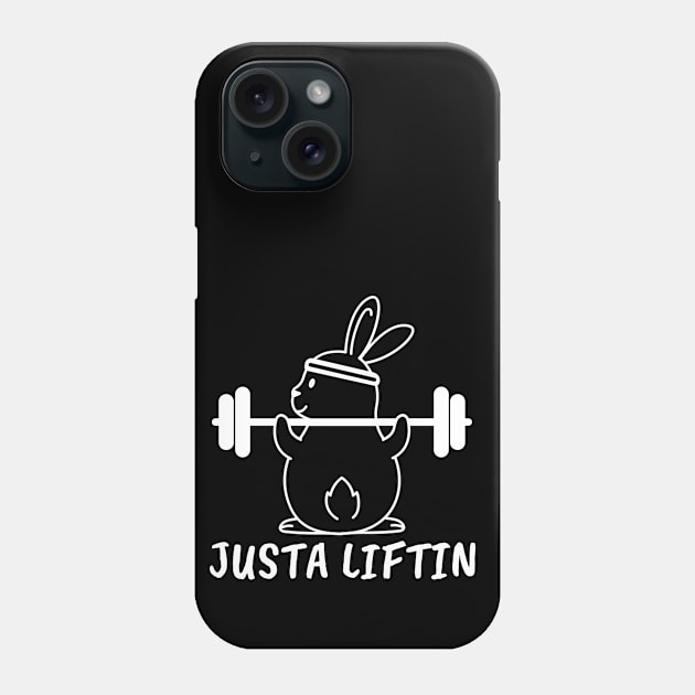 Justa Liftin Bunny Rabbit Phone Case by crazytshirtstore