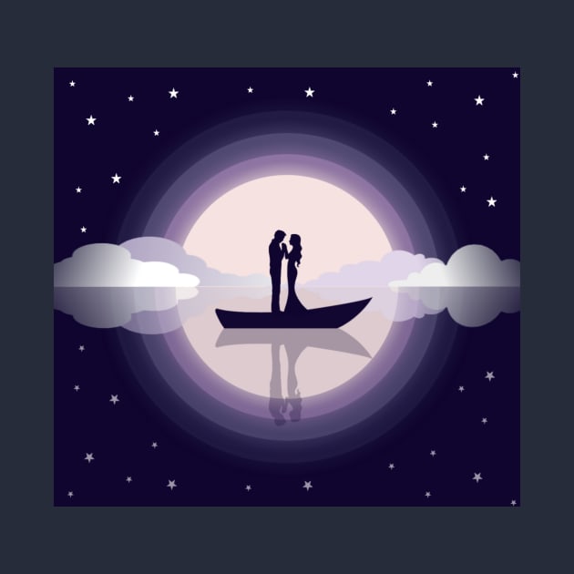 Couple love feel landscape vactor Art by Tshirtstory