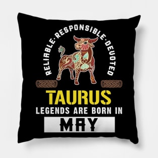 Zodiac Taurus: Born In May Pillow