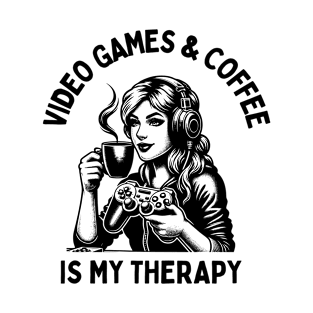 Video Games and Coffee Is My Therapy T-Shirt