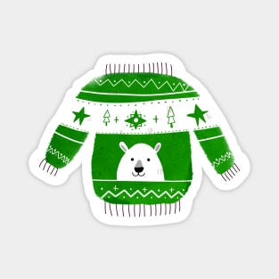 Cute Ugly Christmas Sweater Bear Magnet