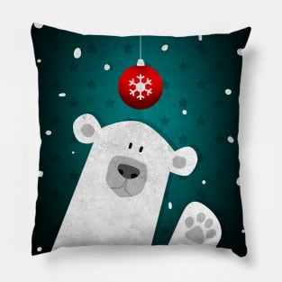 A Polar Bear Christmas Pillow