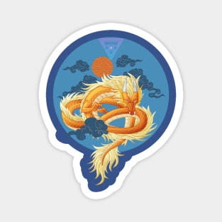 Japanese orange dragon Magnet