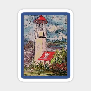 Lighthouse over Turbulent Waters Magnet