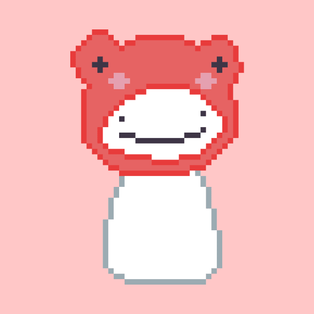 dream blob frog - red pixel art by sezawhatever