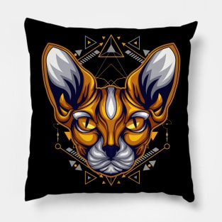 cat sphinx graphic Pillow