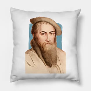 English Poet Thomas Wyatt illustration Pillow