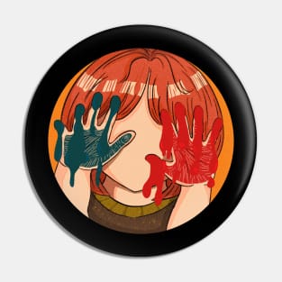 girl paint hands Pin