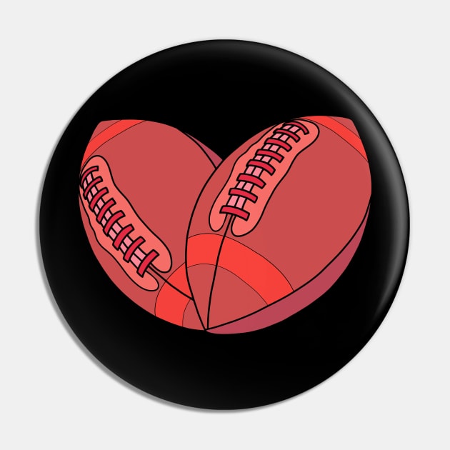 Football red heart Pin by Josh Diaz Villegas