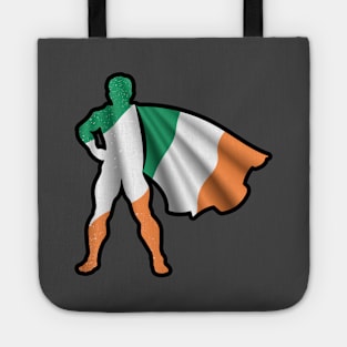 Ireland Hero Wearing Cape of Irish Flag and Peace in Ireland Tote