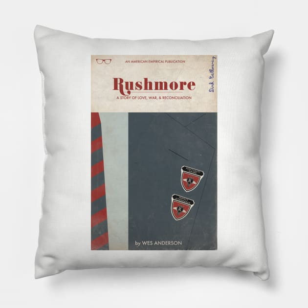 Rushmore Book Cover Tee Pillow by trevorduntposterdesign