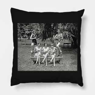 Girls Playing Ukuleles, 1926. Vintage Photo Pillow