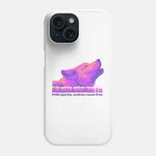 vibrant pink wolf howling Phone Case