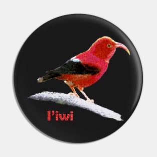 I'iwi Tropical Bird, Hawaiian Bird Pin