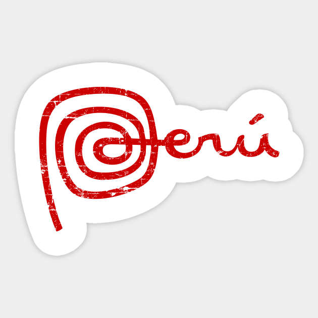 Peru Logo Marca Peru Distressed Peru Sticker Teepublic