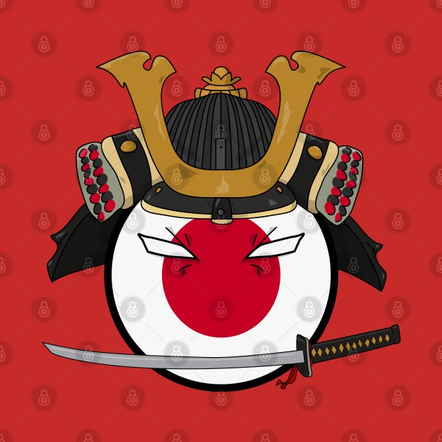 Polandball - Japan samurai by DigitalCleo