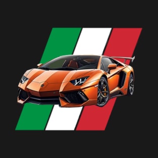 Lamborghini Aventador with Italy flag T-Shirt