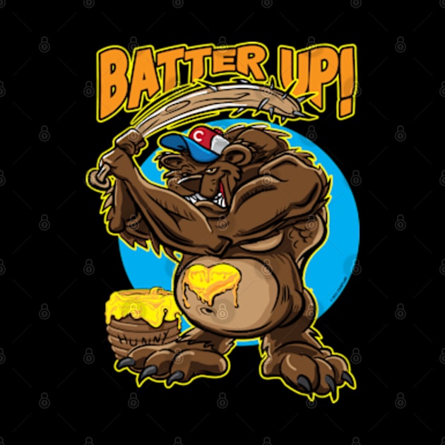 Batter Up Bear with spiked baseball bat by eShirtLabs