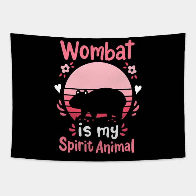 Wombat Spirit Animal Wombat Lover Retro Tapestry by CreativeGiftShop