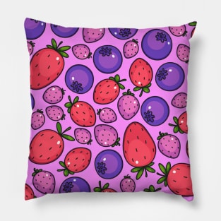 Extra fresh berries summer violet pattern Pillow