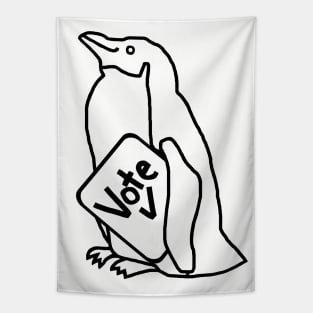 Penguin Says Vote Outline Tapestry