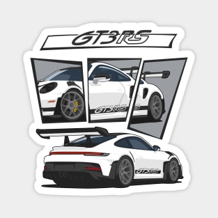 car 911 gt3 rs racing edition detail white Magnet