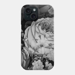 Gray Shabby Chic Watercolor Roses Phone Case