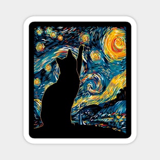 Cat Starry Night Harmony Magnet