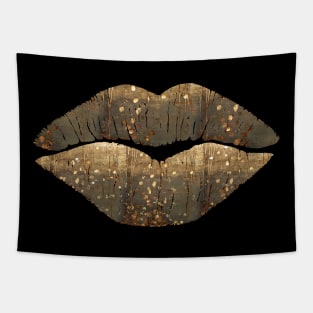 Golden Motes Kiss Tapestry