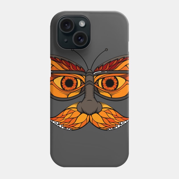 Butterstache Phone Case by InkSpider