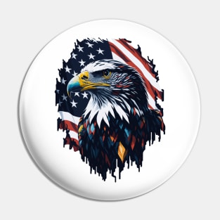 Eagle American Flag Pin