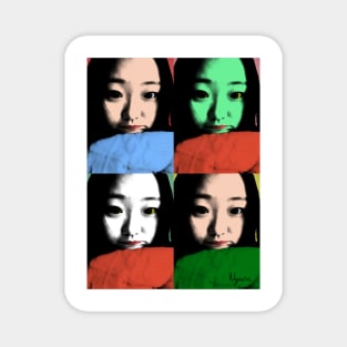 BEAUTIFUL FUNNY ASIAN GIRL POP ART COLOR Magnet