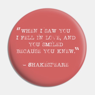 Love by Shakespeare Pin