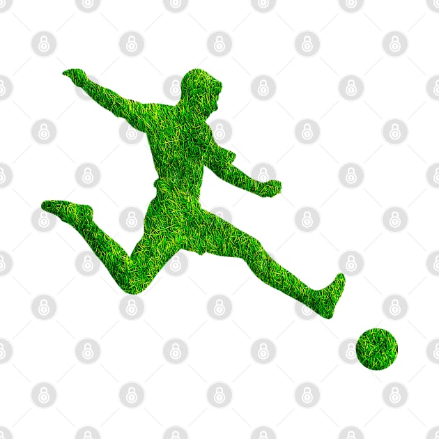 Men soccer player grass by RoginaDesign