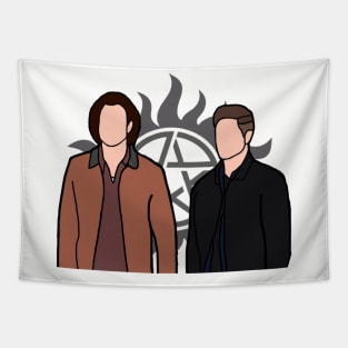 Sam and Dean Silouette Tapestry