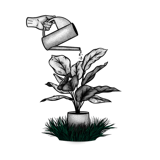 Watering Plastic Plants Plants TShirt TeePublic