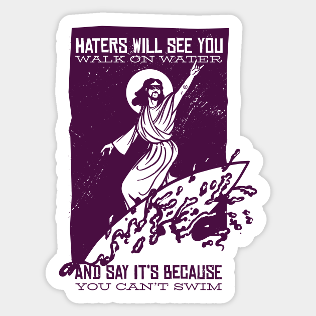 Surfing Jesus - Jesus - Sticker
