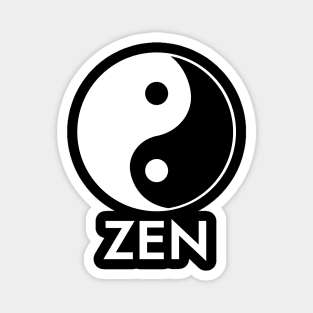 Zen Yin Yang Design on Black Magnet