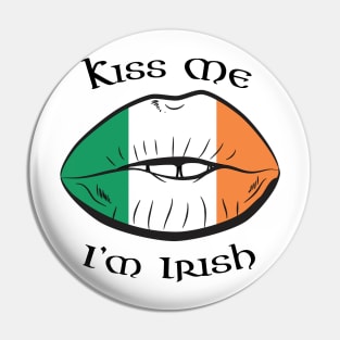 Kiss Me I'm Irish Lips St Patricks Day Pin