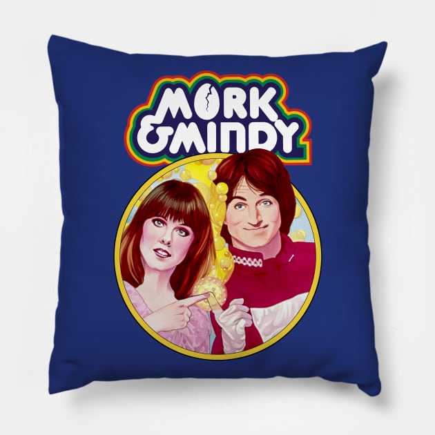 Mork and Mindy Pillow by Trazzo