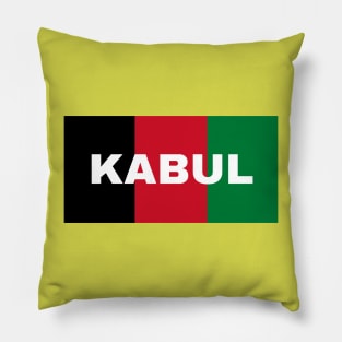 Kabul City in Afghanistan Flag Colors Pillow