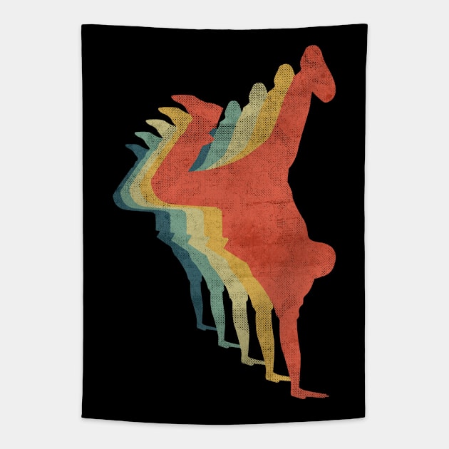 Hiphop hand stand break dance Retro Vintage Color Tapestry by bridgewalker