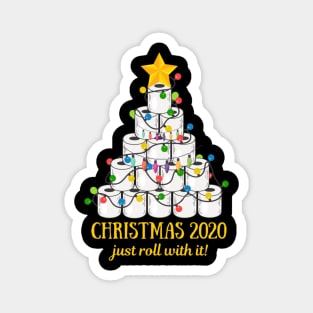 2020 Funny Quarantine Christmas Toilet Paper Tree Gifts Shirt Funny Christmas Lights Gifts Magnet