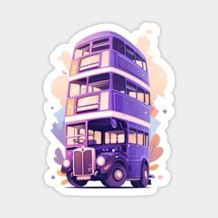 Purple Triple Decker Bus - Fantasy Magnet