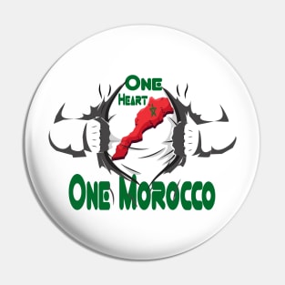 One Heart One Morocco Proud Flag Pin