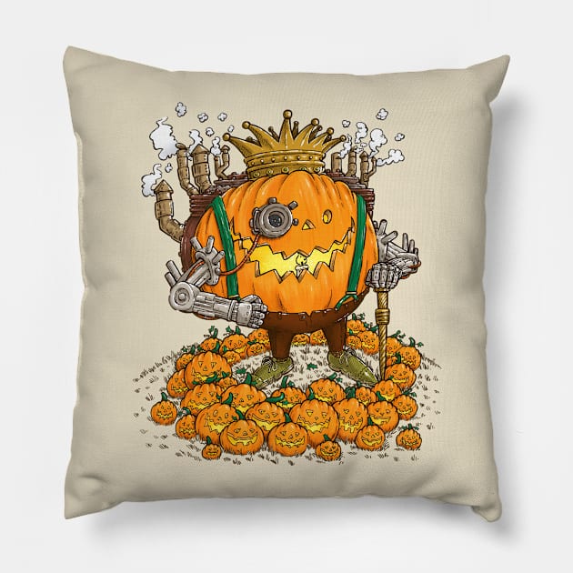 The Steampunk Pumpking Pillow by nickv47