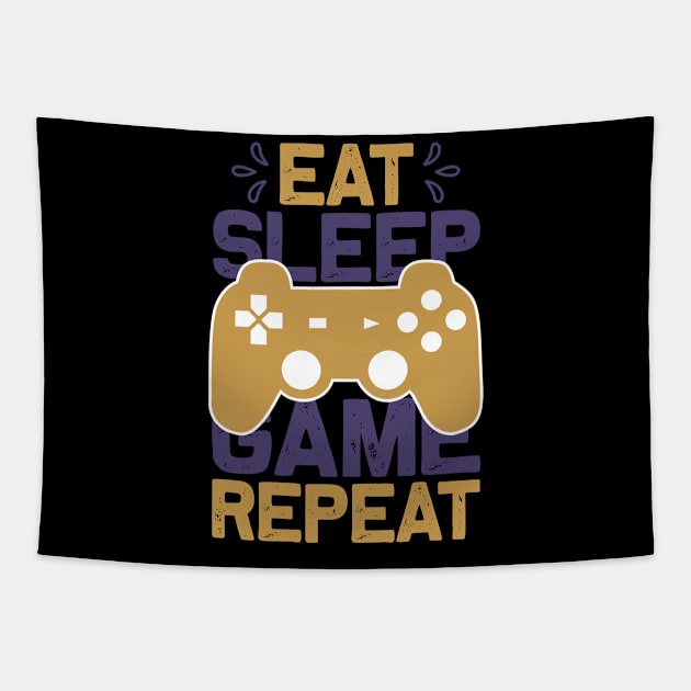 Computer game - Eat sleep Tapestry by APuzzleOfTShirts