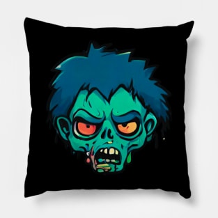 The Green Face Zombie Pillow