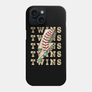 Aesthetic Design Twins Gifts Vintage Styles Baseball Phone Case